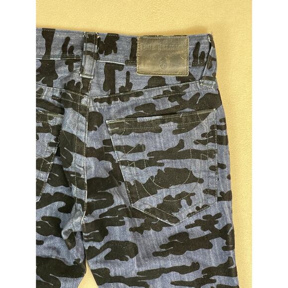 True Religion Jeans Mens 28 Blue Camo Relaxed Skinny Mid Rise Stretch Denim - Picture 13 of 15